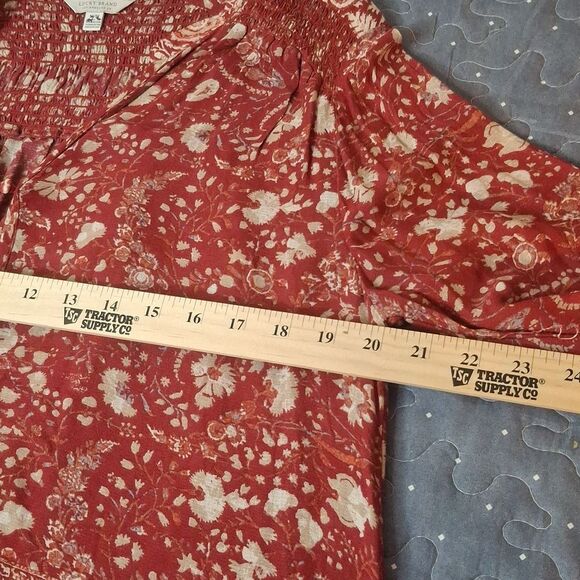 Lucky Brand Floral Blouse Size Medium - Picture 5 of 6